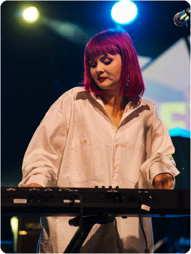Paula playing keyboard